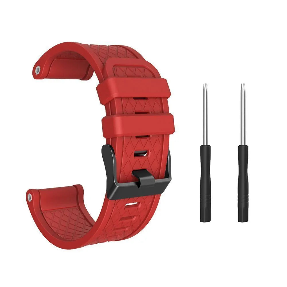 26mm black silicone watch strap with stainless steel buckle for Jiaming watches