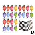 Magnetic Christmas light bulb reflective stickers set with 24 bulbs and 12 wires for refrigerator car garage decoration