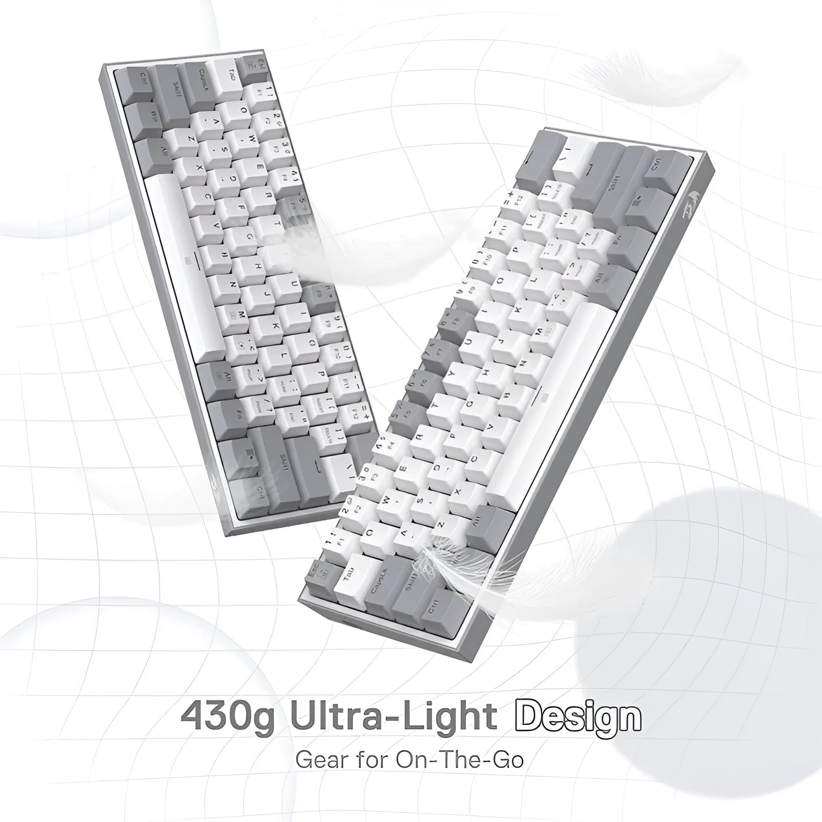 K617 wired mechanical keyboard with RGB lighting in white pink colour option