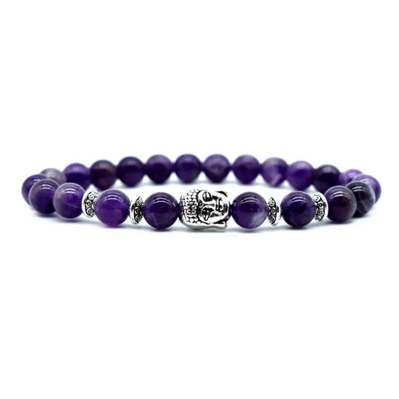 Handmade tiger eye bracelet with 19mm Buddha head in unisex design