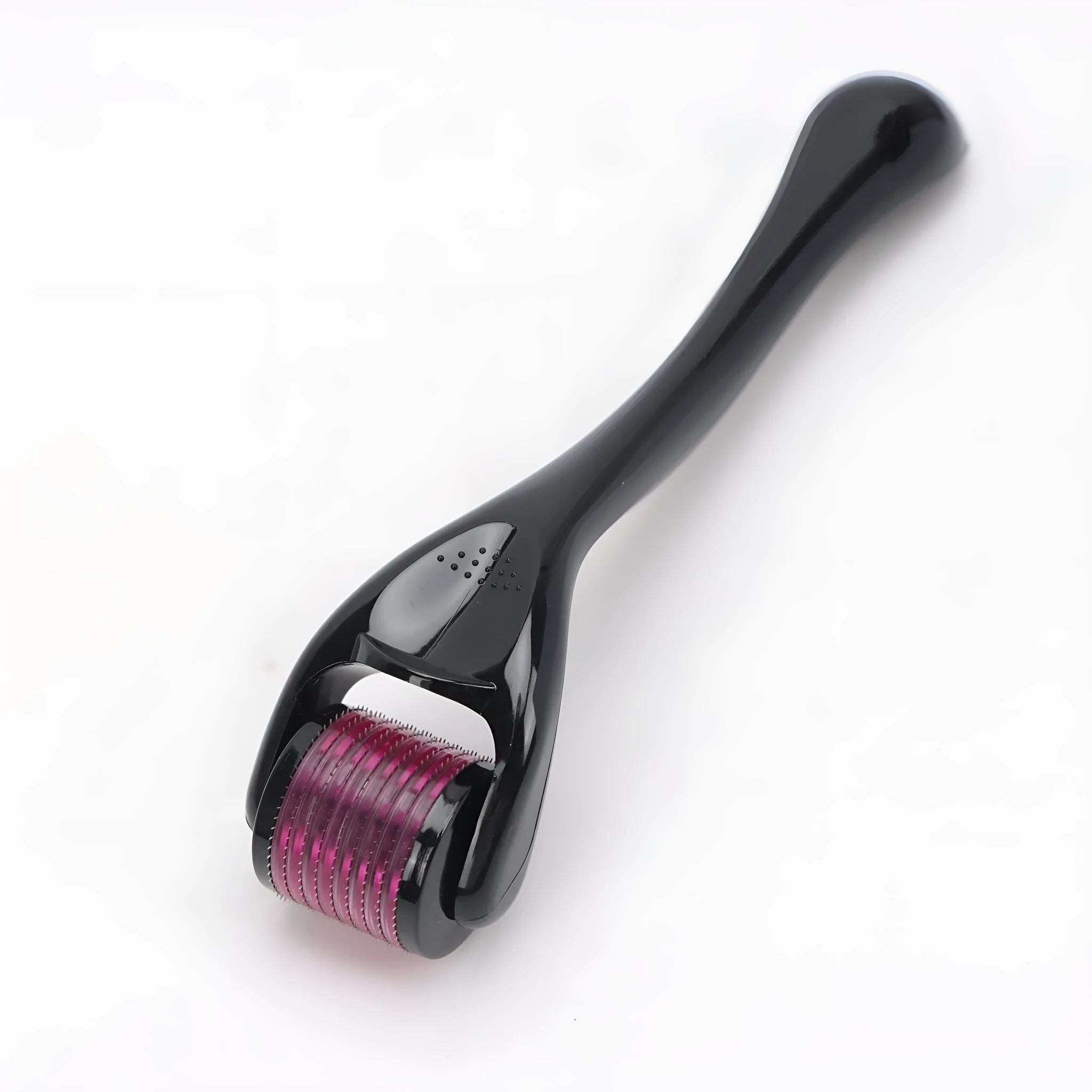 540 micro needle derma roller tool with black handle and purple wheel for 0.2mm 0.25mm 0.3mm cartridges.
