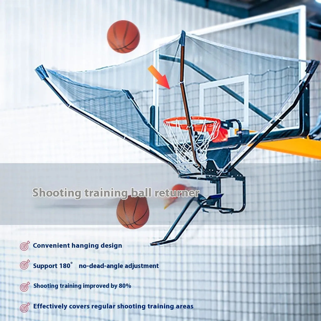 Automatic basketball training ball return with cowhide and iron construction for solo shooting practice