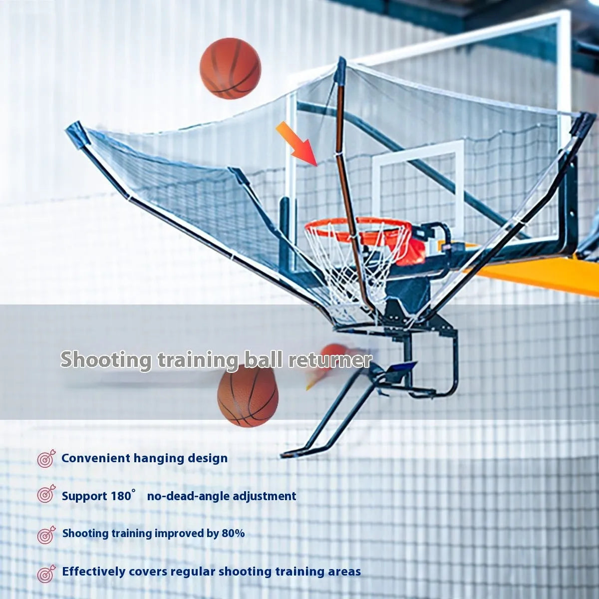 Automatic basketball training ball return with cowhide and iron construction for solo shooting practice