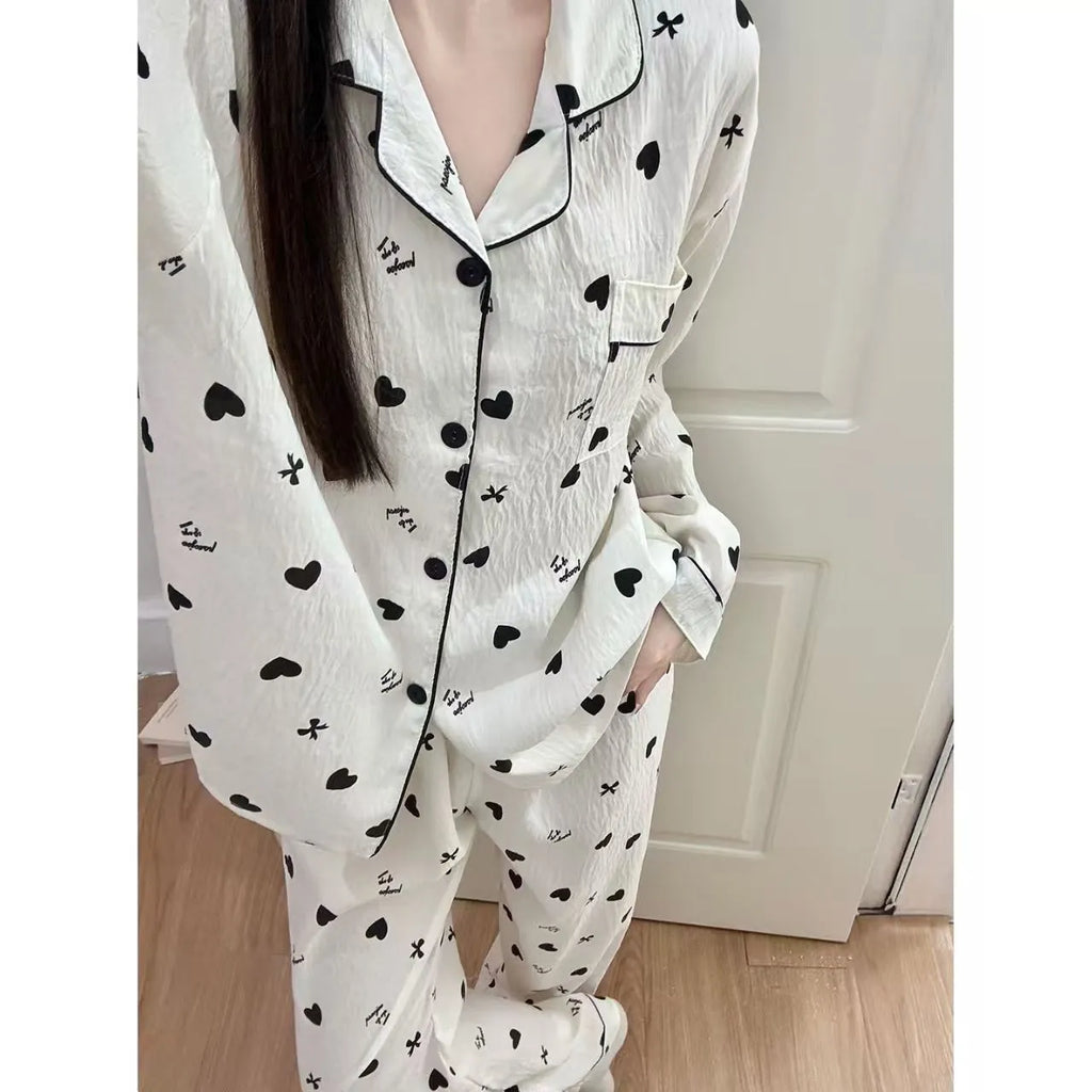Sweet And Simple Cardigan pajama set for girls in cloud cotton with long sleeves and cartoon print
