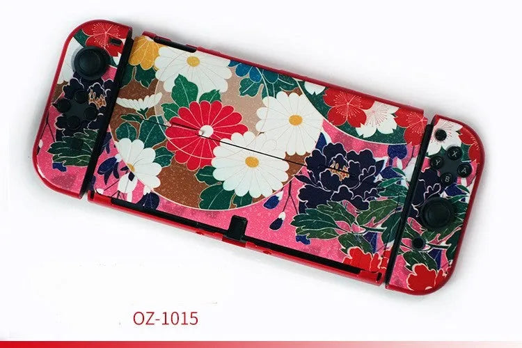 Hard protective case for Nintendo Switch OLED console in a cartoon crystal shell design.