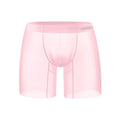 Men's ice silk boxer shorts in orange, pink, and red colours with low-waist design