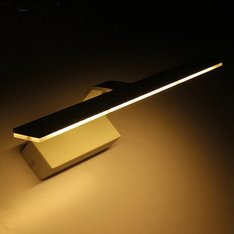 White LED bathroom mirror with integrated lighting in rectangular design