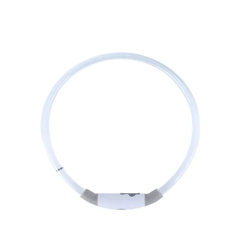 USB rechargeable LED dog safety collar with glowing light, adjustable 70cm TPU strap