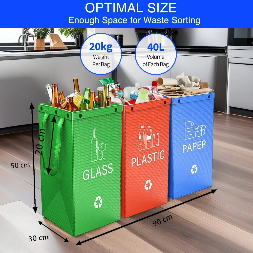 40L waterproof garbage classification bin in PP material with 30x50x30cm dimensions available in multiple colours