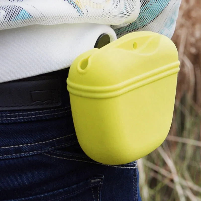 Silicone dog training waist bag with clip and magnet closure in multiple colour options