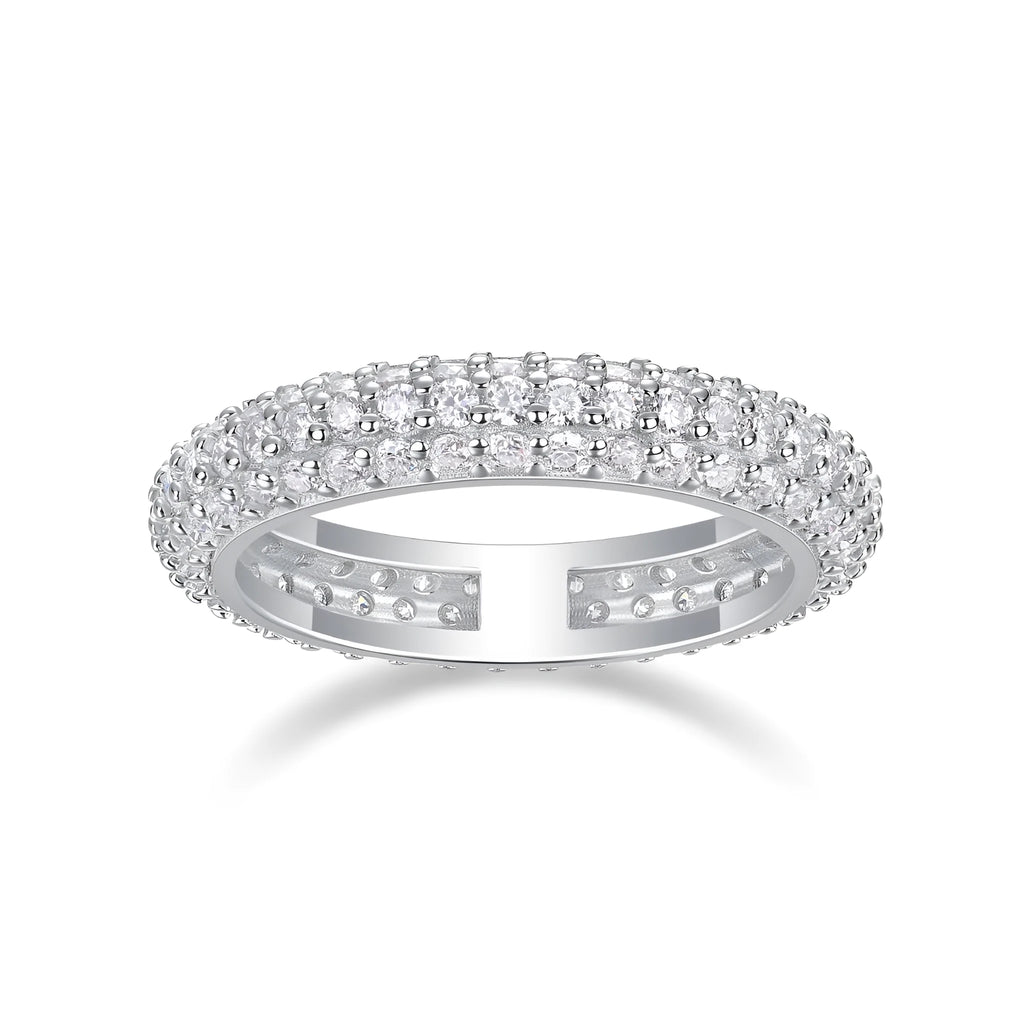 Twilight Beach Moissanite wedding ring set S925 silver platinum plated with GRA certificate in gift box