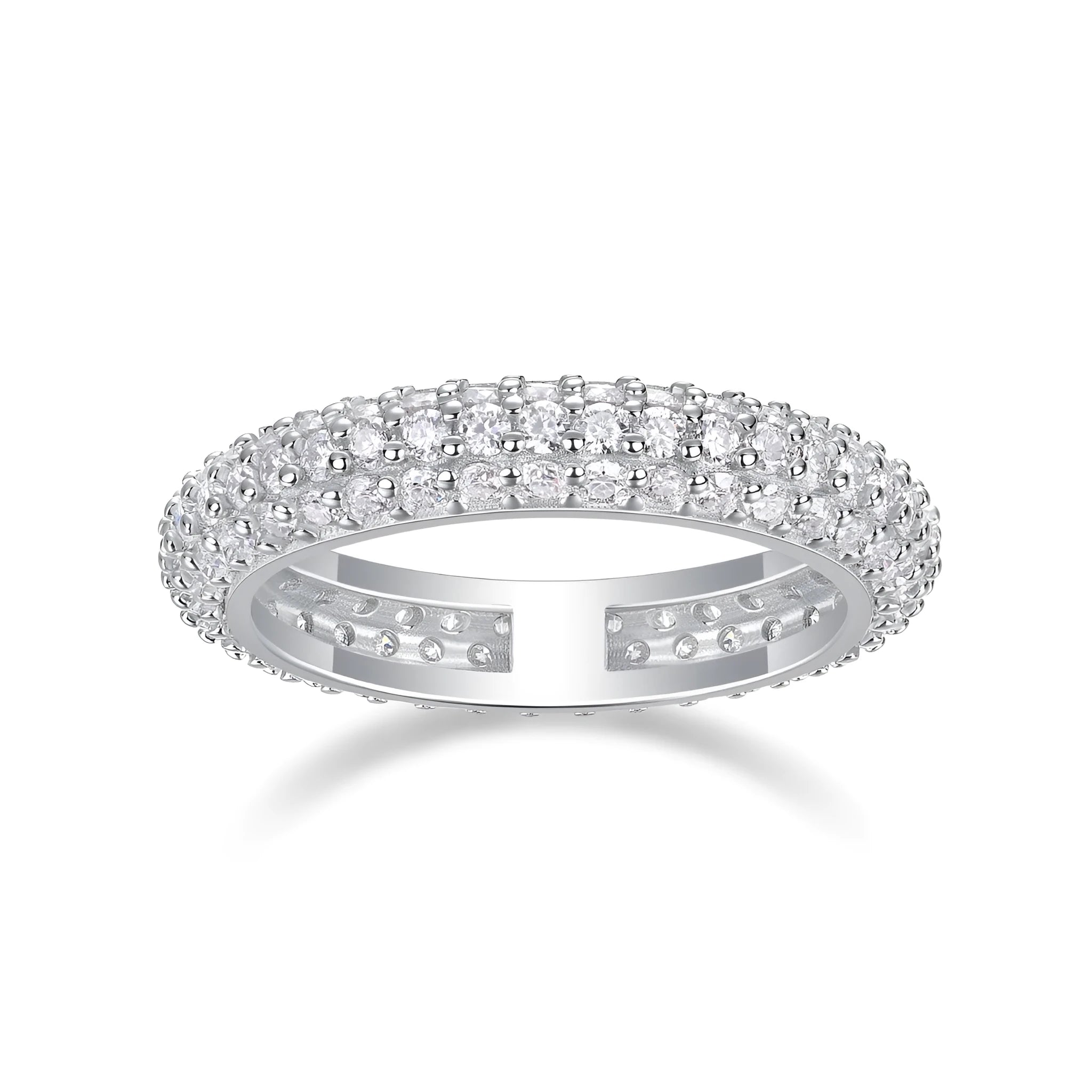 Twilight Beach Moissanite wedding ring set S925 silver platinum plated with GRA certificate in gift box