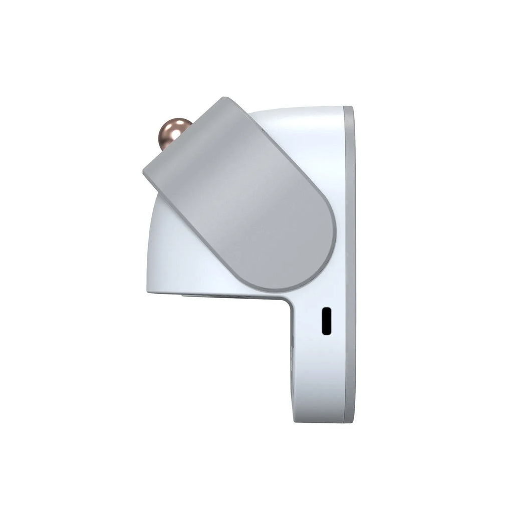 White wall-mounted smart UV toothbrush steriliser holder with USB port and button.