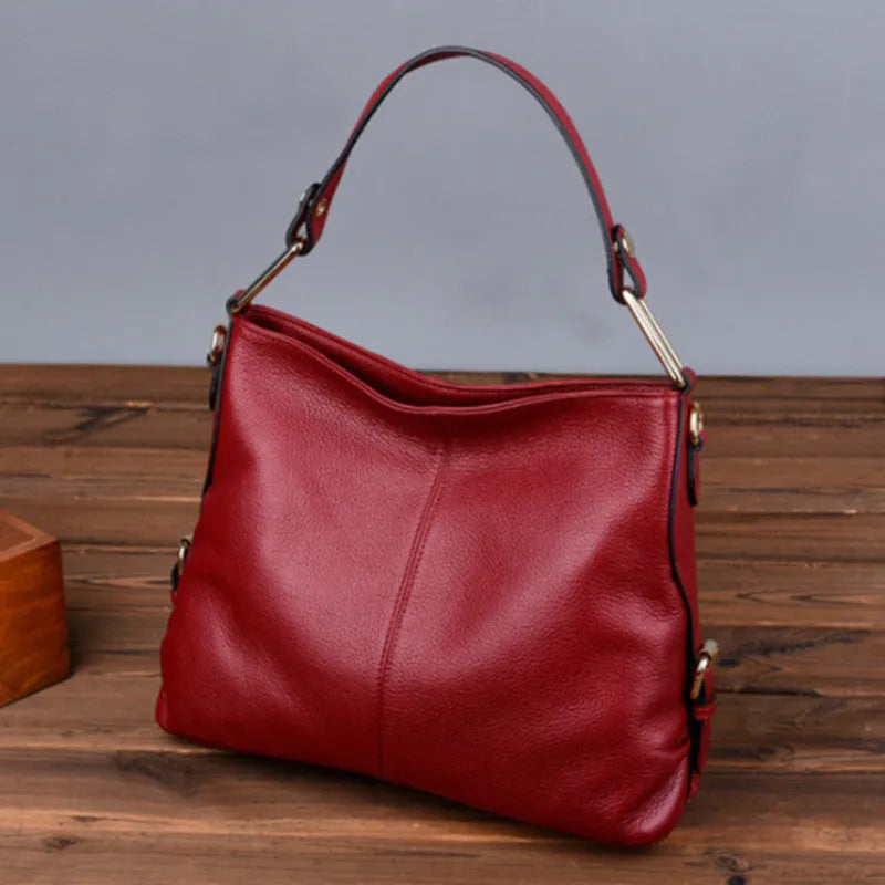 Genuine leather vertical square crossbody handbag with internal organisation pockets in four colour options