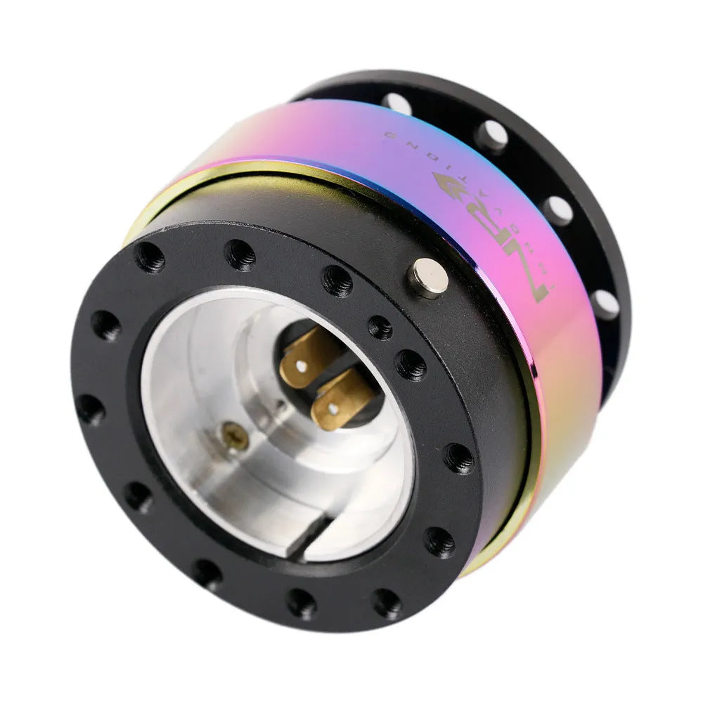 Colourful aluminium quick-release steering wheel hub adapter for car modifications