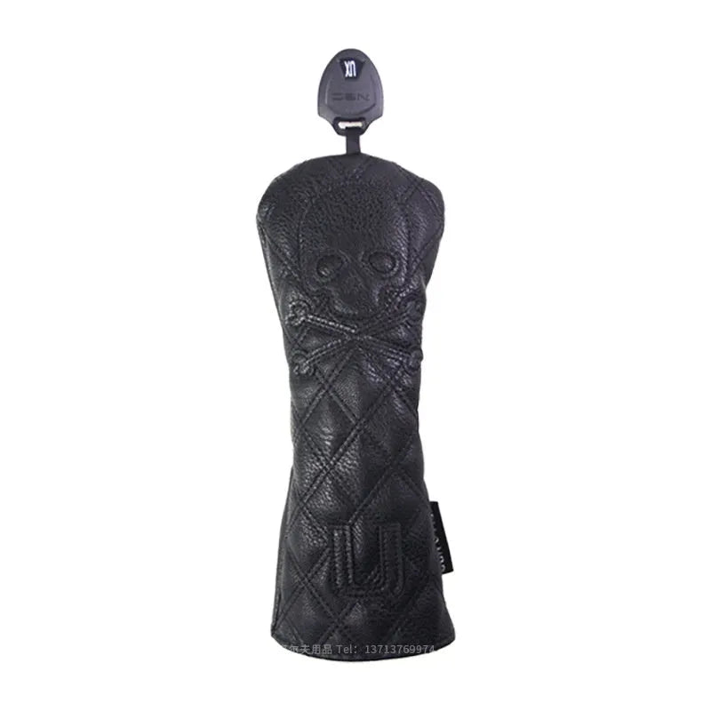 Black and white waterproof PU protective cover for golf wooden poles and clubs.