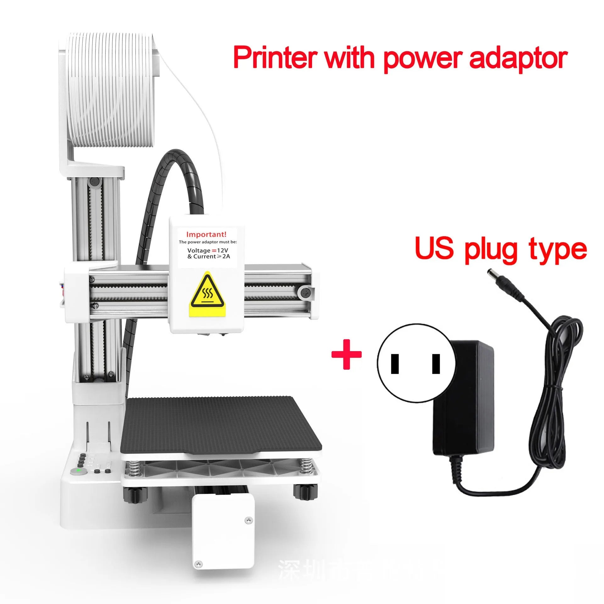 White EasyThreed K10 3D printer with 175mm print height for TPU and PLA filaments
