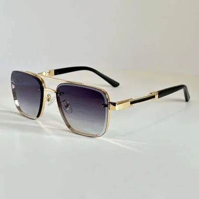 Men's vintage sunglasses with PC lenses in gold gradient blue colour option