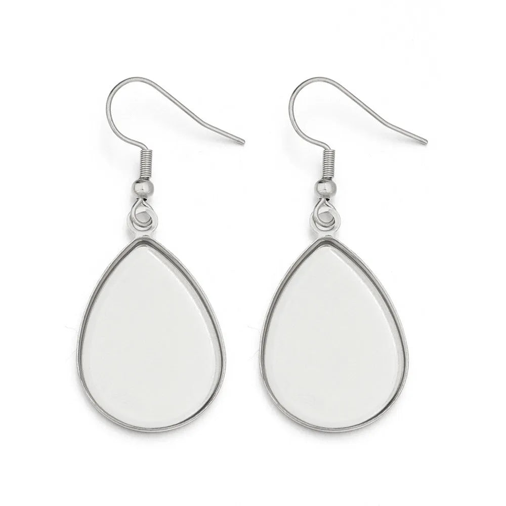 DIY jewellery earring accessory in stainless steel with electroplated finish and Huizhou style pattern