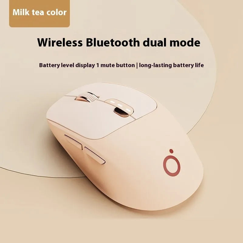 Wireless Bluetooth mouse in Matcha Green colour showing ergonomic shape and silent click buttons