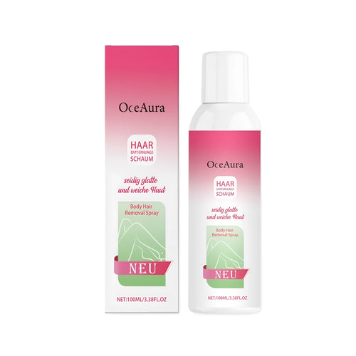 A 100ml spray bottle of body hair removal depilatory spray.