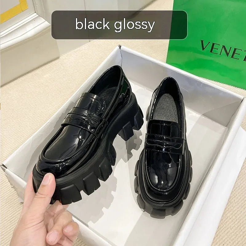 British wide fit loafers in patent leather and matte finishes with rubber sole