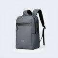 Graphite grey business backpack with USB charging port showing organised compartments and Oxford cloth material