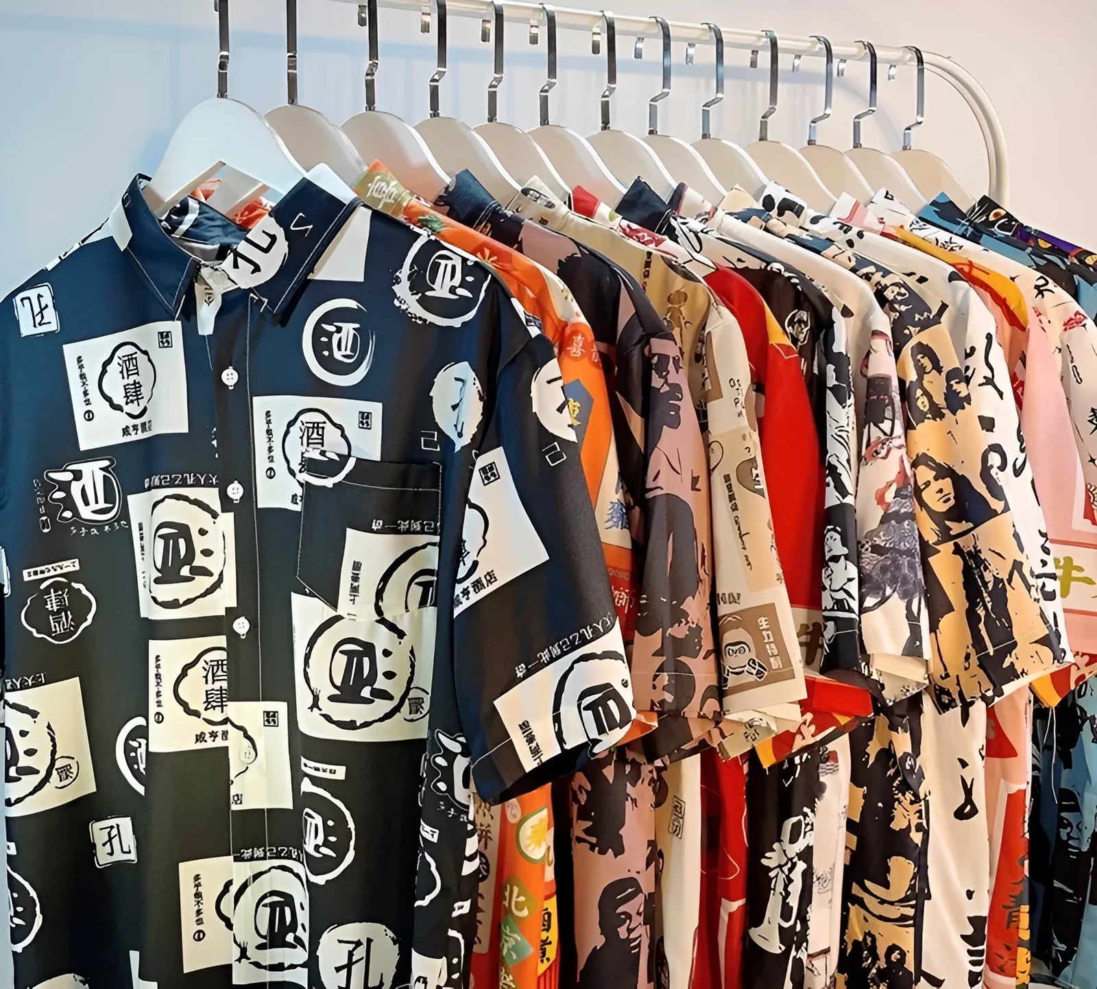 Full printed short sleeve shirt with floral pattern in loose cardigan style