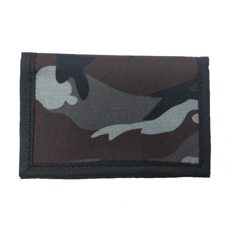 Short style camouflage cloth bank card purse with polyester lining and USB interface
