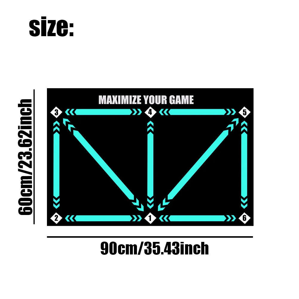 Cushion coloured rubber football training mat for indoor skill practice