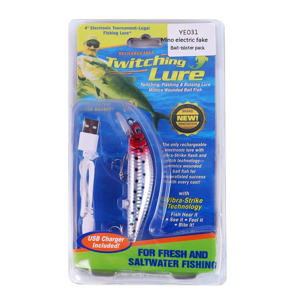 Colourful floating mino fishing bait with USB charging cable for luminous night fishing