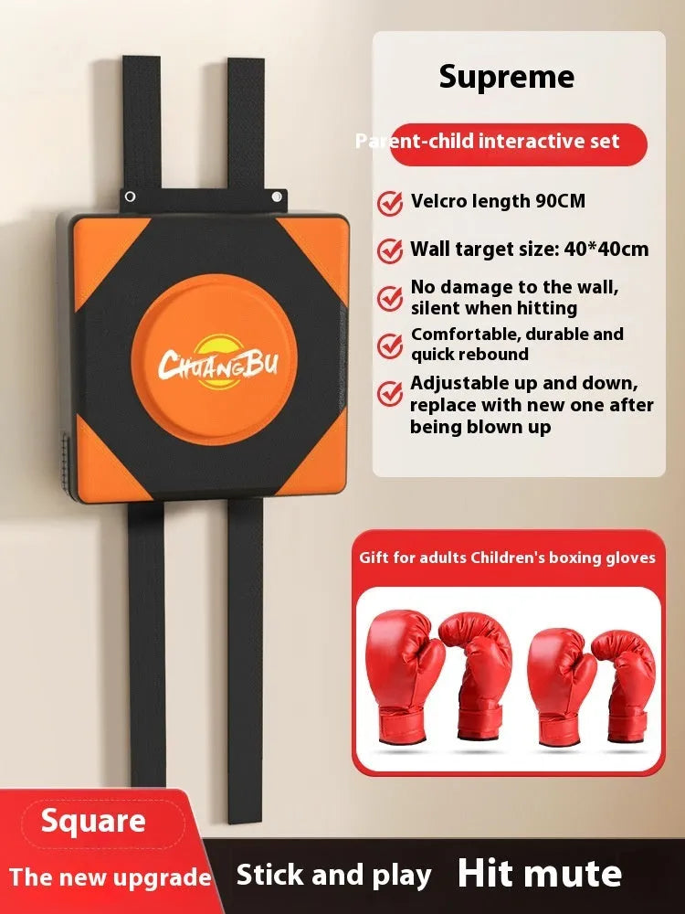 Wall-mounted boxing training target in PU leather with hanging hardware