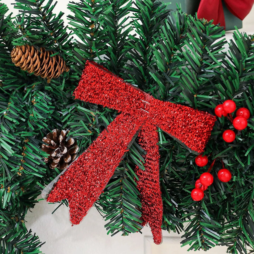 Rattan pine cone bow Christmas decorative showcase with European style modern art design