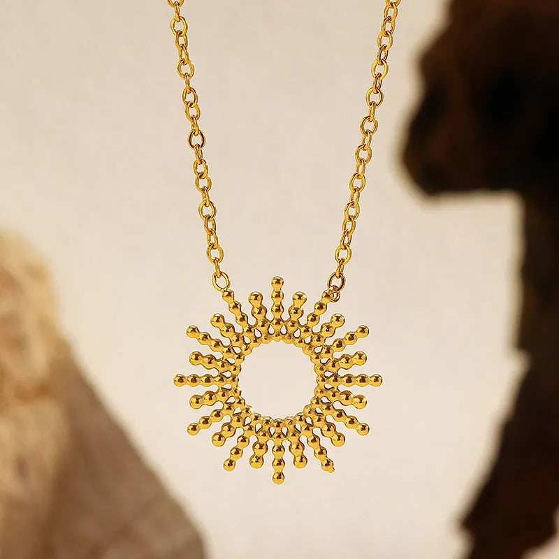 Sunflower Series women's jewellery set with geometric chain bracelet and necklace