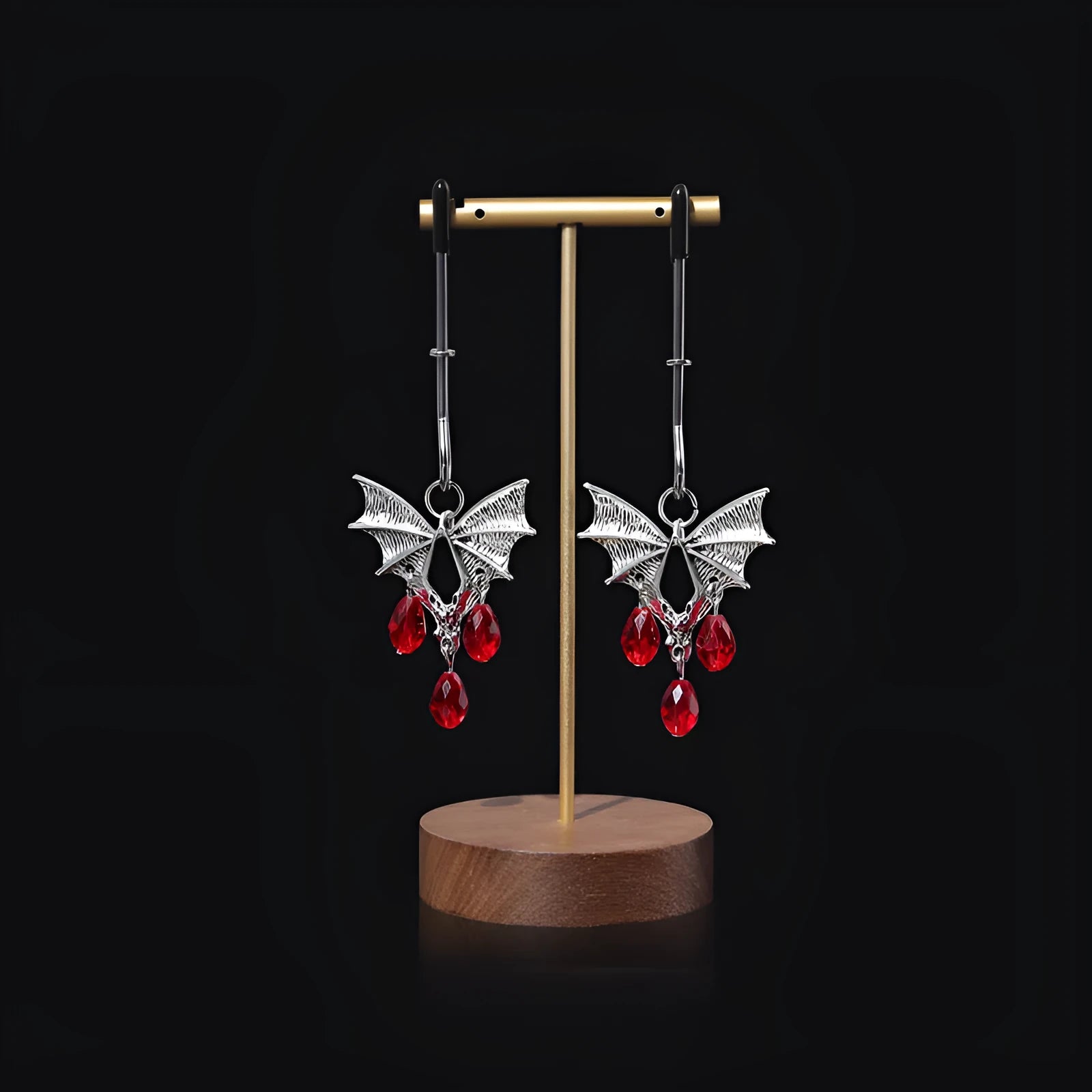 Silver adjustable bat nipple clamp with ruby clip design for intimate jewellery