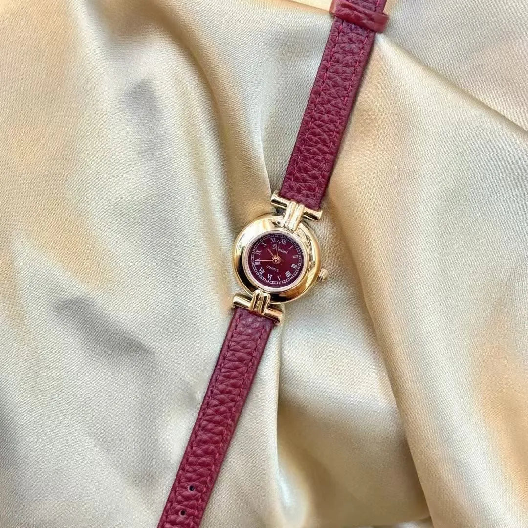 Alloy Ankela Red women's wristwatch with Chinese style design, 8mm thick case