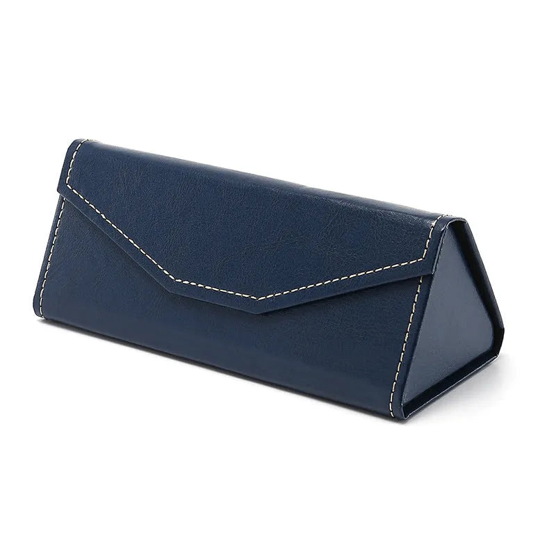 Handmade triangle folding glasses case in multiple colours with compression-resistant construction