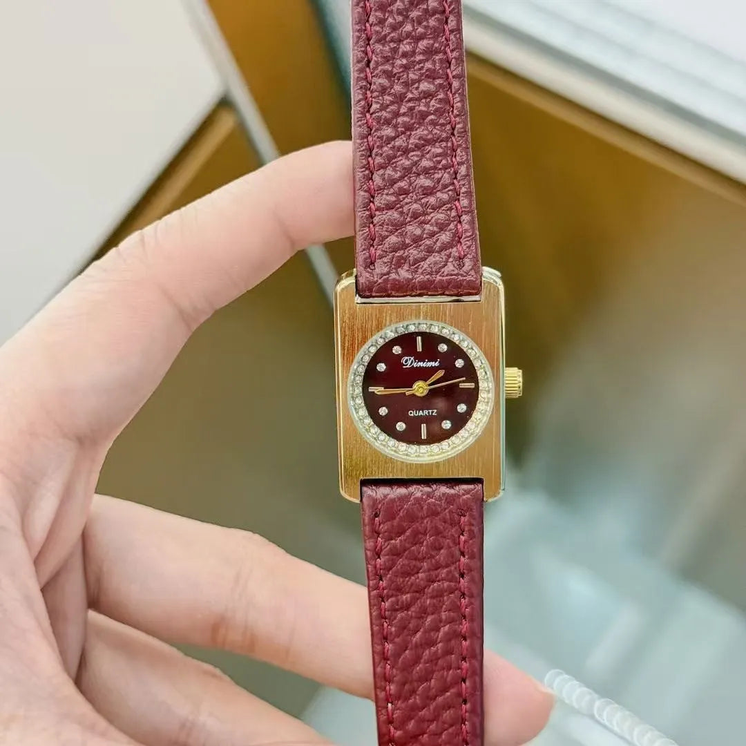 Alloy Ankela Red women's wristwatch with Chinese style design, 8mm thick case