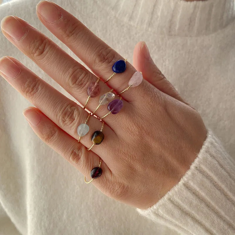 Geometric agate niche ring for women showing carved design detail in one of eight available colours