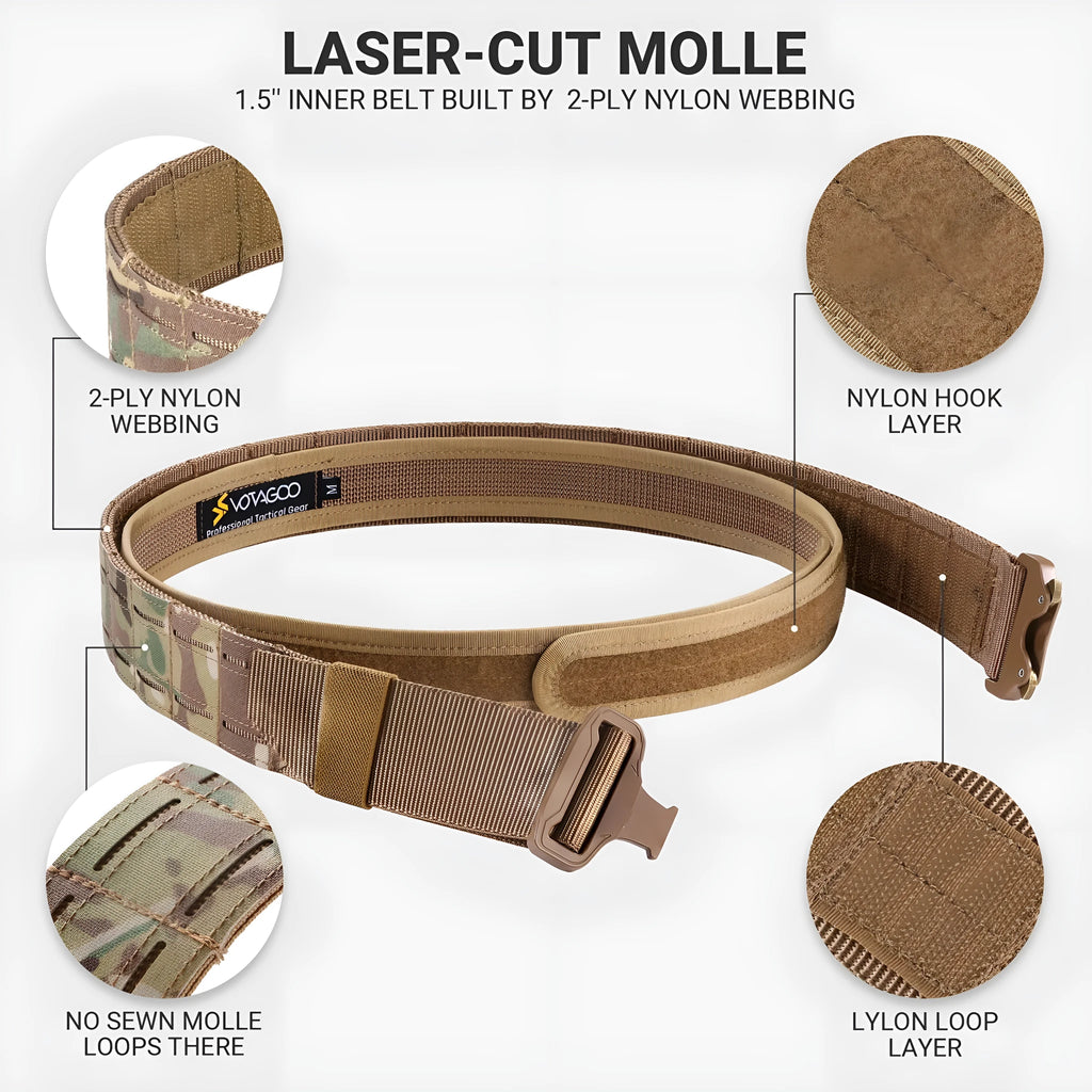 2-inch tactical belt with alloy automatic buckle in CP camouflage colour
