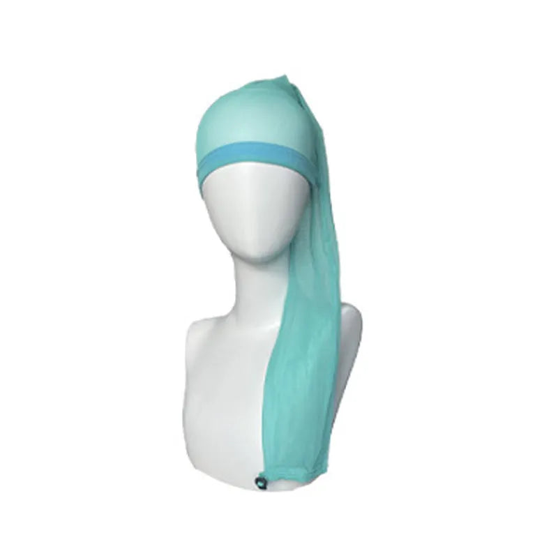Mesh wig cap in spandex material showing stretch elasticity and breathable construction
