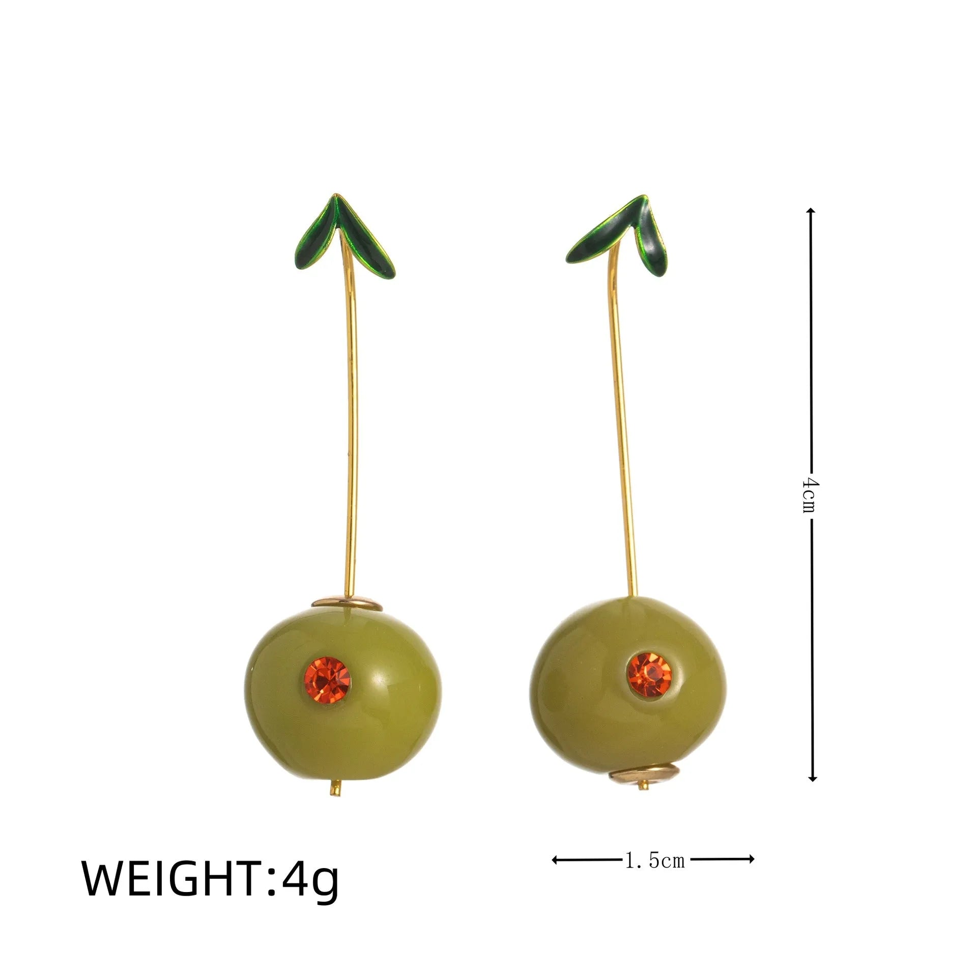 Gold plated copper earrings with fruit and vegetable designs including carrot, blueberry, and chilli pepper