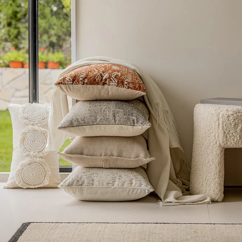 Solid colour cushion for sofa or bay window in 30x50cm and 45x45cm sizes with PP cotton filler