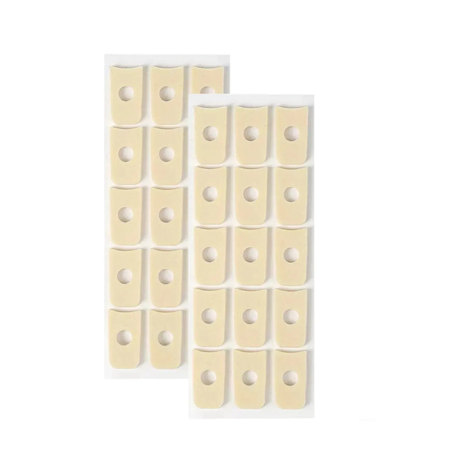 Assorted pack of women's heel corns protective toe pads showing circular, oval, and U-shaped PU adhesive pads.
