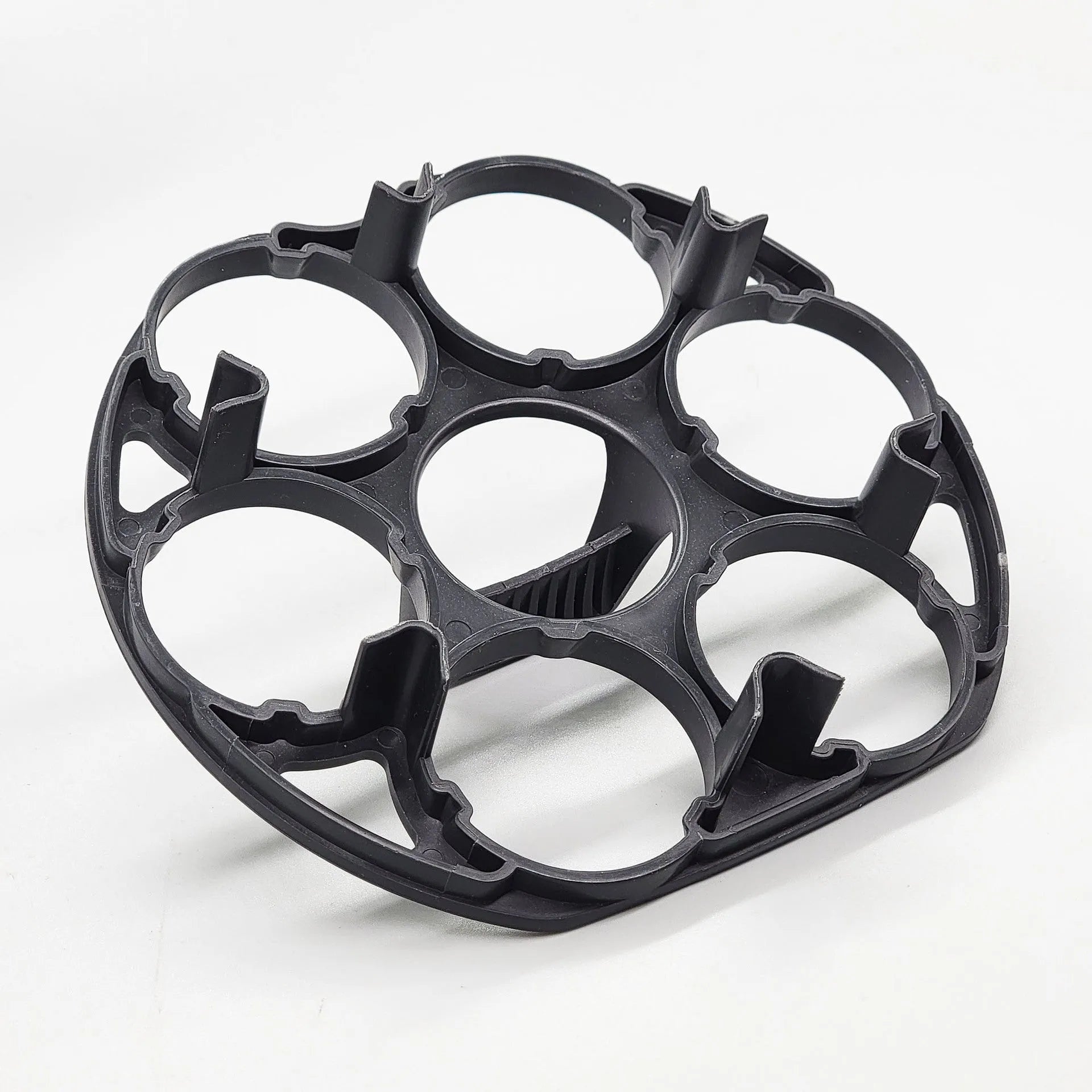 Black plastic egg holder cooking basket with retainer design for organised egg storage