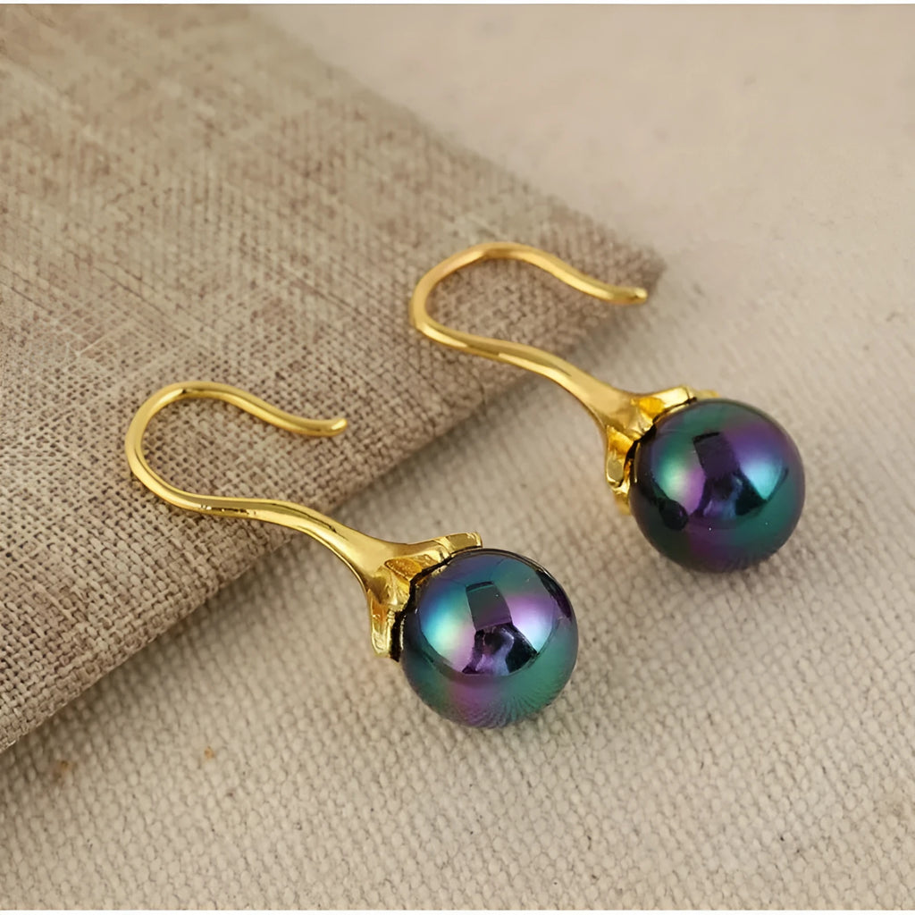 Gold electroplated women's retro fashion earrings with alloy construction