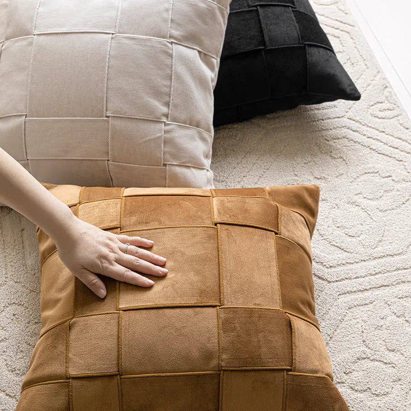 Square 50x50cm woven chenille decorative cushion in a choice of colours.
