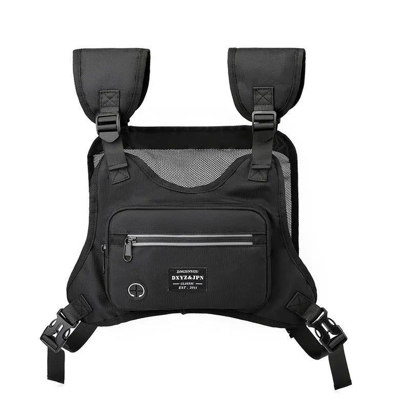 Men's waterproof nylon backpack in mesh style with zipper change bag and phone pocket for outdoor sports