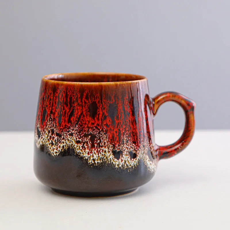 Large 400ml capacity coffee mug in mild luxury retro style with four colour options