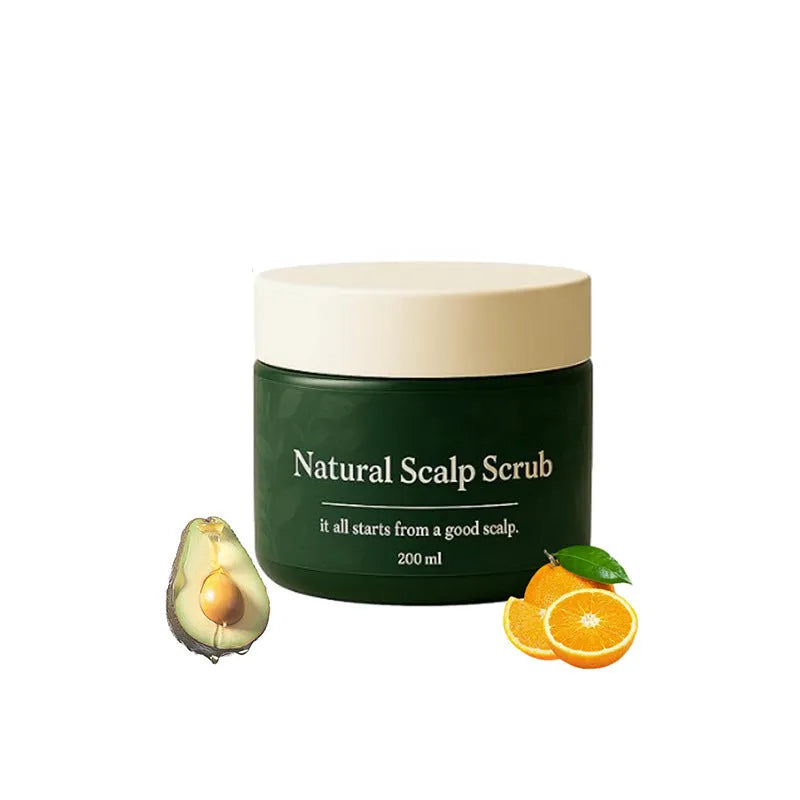 Scalp scrub 200ml bottle for gentle exfoliating pre-shampoo treatment suitable for all skin types